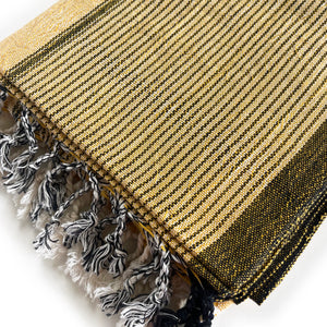 Peshtemal Black Striped Yellow