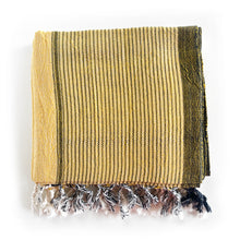 Charger l&#39;image dans la galerie, Peshtemal Black Striped Yellow
