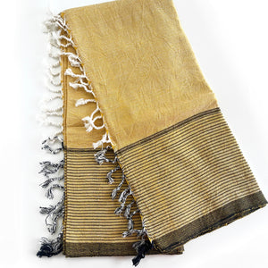 Peshtemal Black Striped Yellow