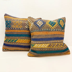 Set of 2 Vintage Kilim Cushions