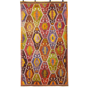 Vintage Anatolian Barak Kilim  141x263 cm .