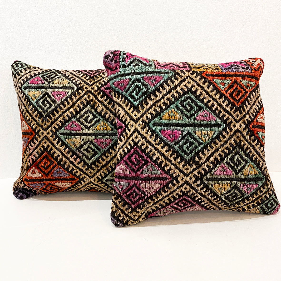 Set of 2 Vintage Kilim Cushions