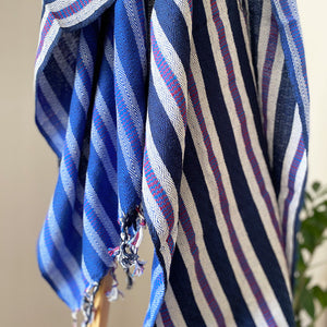 Peshtemal Navy Diamond Stripe
