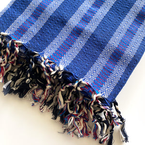 Peshtemal Navy Diamond Stripe
