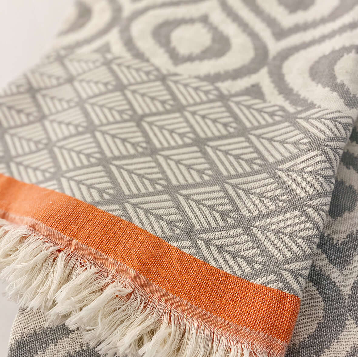 Grey / Orange Throw