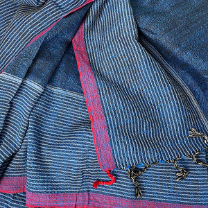 Peshtemal Red Striped Navy